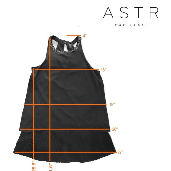 ASTR Pleated Sheath Dress Tiered Sleeveless M - Picture 5 of 5